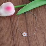 Natural Shell 12mm Mother of Pearl Flower Bracelet S925 Silver