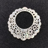 Natural Shell Pendant Round Shell Hollow Pattern DIY Pendant Jewelry Making