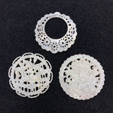 Natural Shell Pendant Round Shell Hollow Pattern DIY Pendant Jewelry Making