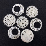 Natural Shell Pendant Round Shell Hollow Pattern DIY Pendant Jewelry Making