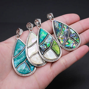 Natural Shell Water Droplet Shape Pendant for DIY Jewelry Making