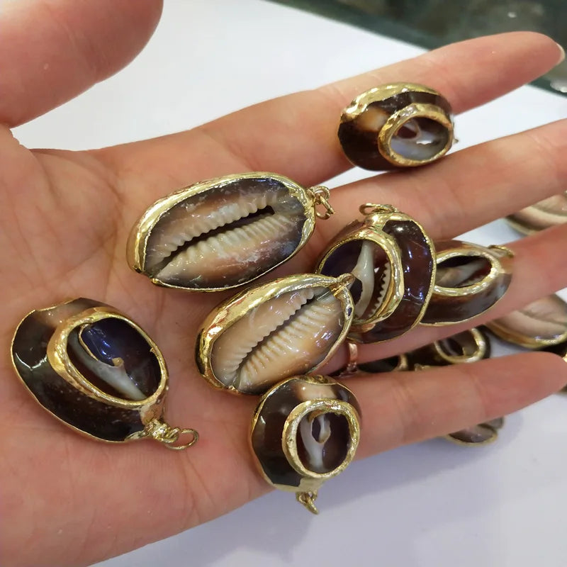Natural Snail Shell Pendant Beads DIY Retro Necklace Crafts Gift Making
