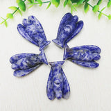 Natural Sodalite Stone Angel Crystal Pine Carving Crafts Angel Figurine 50mm