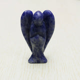 Natural Sodalite Stone Angel Crystal Pine Carving Crafts Angel Figurine 50mm