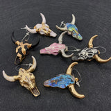 Natural Stone Acrylic Bull Head Pendant for DIY Jewelry Making