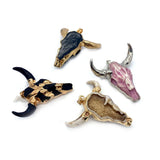Natural Stone Acrylic Bull Head Pendant for DIY Jewelry Making