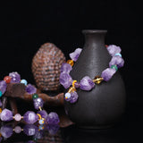 Natural Stone Purple Raw Crystal Elastic Bracelet 13*15