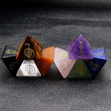 Crystal Triangle Cone Pyramid Carving Religious Reiki Rune Decoration
