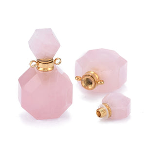 Faceted Essential Oil Diffuser Charms Amethysts Crystal Bottle Pendant