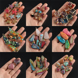 Gilded Edge Quartz Stone Pendant for DIY Necklaces