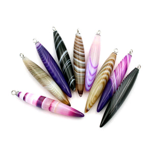 Natural Agate Stone Pendant for Jewelry Making DIY