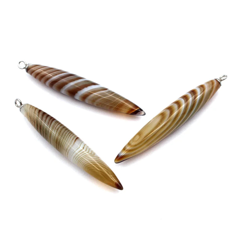 Natural Agate Stone Pendant for Jewelry Making DIY