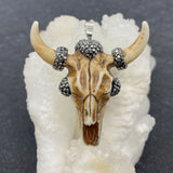 Natural Stone Cow Skull Pendant DIY Necklace