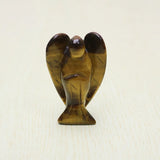 Natural Tigerite Eye Stone Angel Crystal Pine Carving Crafts Angel Figurine
