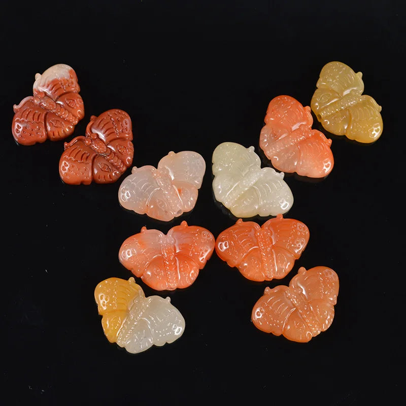 Natural Xinjiang Jade Butterfly Beads Pendant Bracelet DIY
