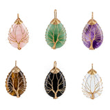 Natural Amethyst Quartz Tree of Life Crystal Pendant Necklace