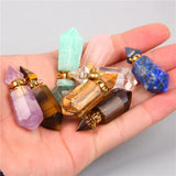Green Fluorite Crystal Healing Stone Necklace Pendant