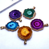 Handmade Amethysts Green Coffee Crystal Necklace Pendant