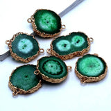 Handmade Amethysts Green Coffee Crystal Necklace Pendant