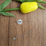 15mm MOM Hollow Letter Pearl Beads with 925 Silver Chain