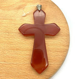 Natural Stone Cross-shaped Pendants 5 Colors DIY Necklace Jewelry 53x80mm