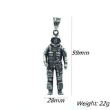 316L Stainless Steel Astronaut Necklace Pendant Men Women Space Gift