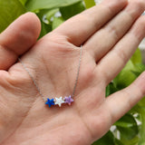 Opal Star Necklace 925 Silver O Chain Synthetic Opal Jewelry Gift