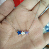 Opal Star Necklace 925 Silver O Chain Synthetic Opal Jewelry Gift