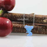 Koala Bear Opal Necklace, 925 Silver Chain, 9*12mm Opal, Girlfriend Gift