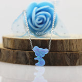 Koala Bear Opal Necklace, 925 Silver Chain, 9*12mm Opal, Girlfriend Gift