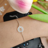 Natural 10mm Letter Shape Pearl Shell Beads with 925 Silver Chain