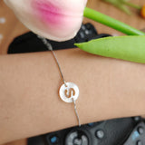 Natural 10mm Letter Shape Pearl Shell Beads with 925 Silver Chain