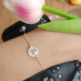 Natural 10mm Letter Shape Pearl Shell Beads with 925 Silver Chain