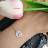 Natural 10mm Letter Shape Pearl Shell Beads with 925 Silver Chain