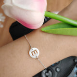 Natural 10mm Letter Shape Pearl Shell Beads with 925 Silver Chain