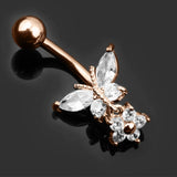 Butterfly Zircon Navel Piercing Belly Button Rings Body Jewelry