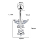 Butterfly Zircon Navel Piercing Belly Button Rings Body Jewelry