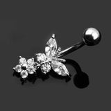 Butterfly Zircon Navel Piercing Belly Button Rings Body Jewelry
