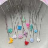 Opal Moon/Heart Pendant Necklace 925 Silver for Women - Minimalist Jewelry