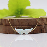 Opal Moon/Heart Pendant Necklace 925 Silver. Lovely Minimalism Jewelry