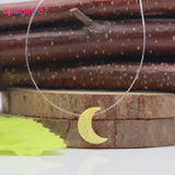 Moon Pendant Opal Necklace 925 Silver Chain for Women