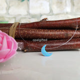 Moon Pendant Opal Necklace 925 Silver Chain for Women