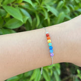 Rainbow Opal Bead Bracelet 925 Sterling Silver