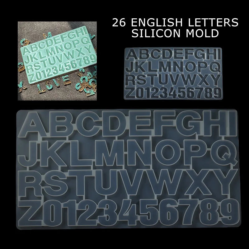 Large Alphabet & Numbers Silicone Mould for Resin Epoxy Jewelry DIY