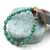 African Turquoise Wheel Beads Bracelet for Daily Wear
