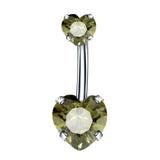 Zircon Stainless Steel Navel Piercing Heart Belly Button Rings