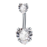 Zircon Stainless Steel Navel Piercing Heart Belly Button Rings
