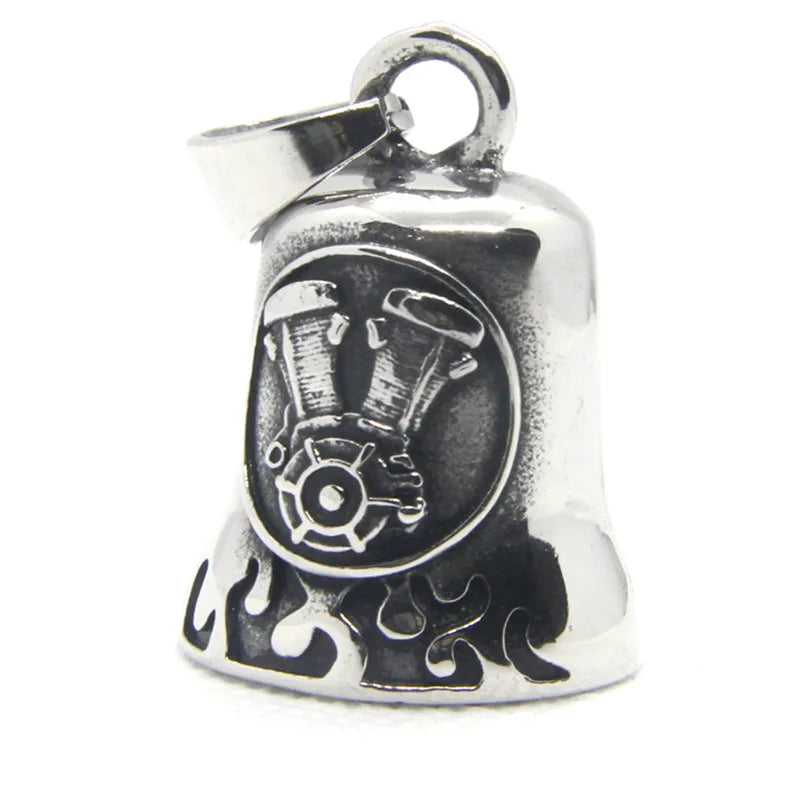 1pc Motor Engine Bell Pendant Stainless Steel Biker Style