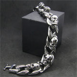 1pc Biker Skull Bracelet 316L Stainless Steel Jewelry Ghost Skull Bracelet