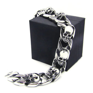 1pc Biker Skull Bracelet 316L Stainless Steel Jewelry Ghost Skull Bracelet